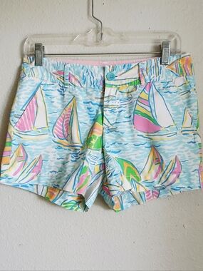 Lilly Pulitzer YOU GOTTA REGATTA Callahan Shorts Sailboat Size 2